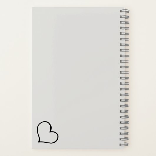 Heart Your Name Script Custom Gift Notebook ノートブック (裏面)