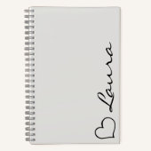 Heart Your Name Script Custom Gift Notebook ノートブック (正面)