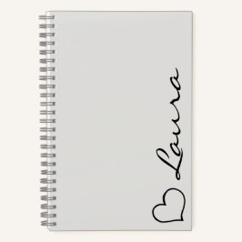 Heart Your Name Script Custom Gift Notebook ノートブック