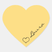 Heart Your Name Script Custom Gift Sticker ハートシール (正面)