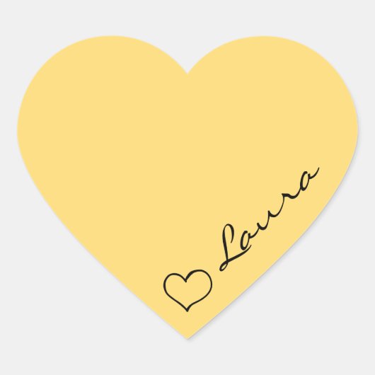 Heart Your Name Script Custom Gift Sticker ハートシール (正面)