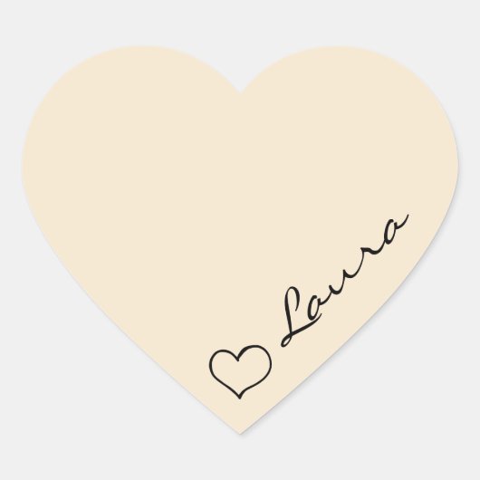 Heart Your Name Script Custom Gift Sticker ハートシール (正面)