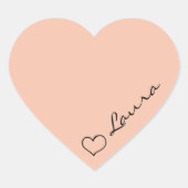 Heart Your Name Script Custom Gift Sticker ハートシール (正面)
