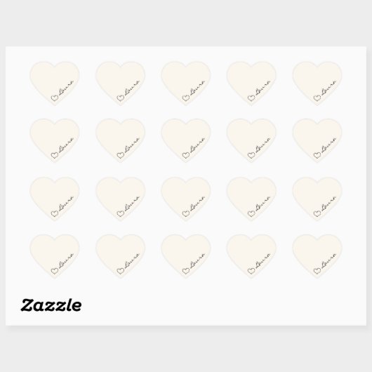 Heart Your Name Script Custom Gift Sticker ハートシール (シート)