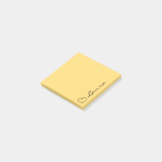 Heart Your Name Script Custom Gift Sticky Notes ポストイット (アングル)
