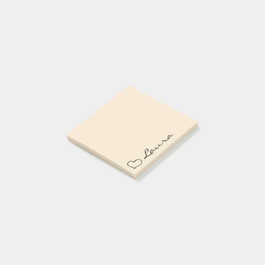 Heart Your Name Script Custom Gift Sticky Notes ポストイット (アングル)