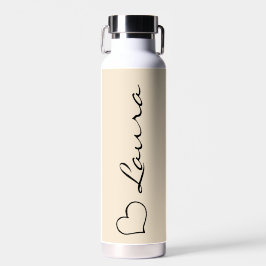 Heart Your Name Script Custom Gift Water Bottle ウォーターボトル