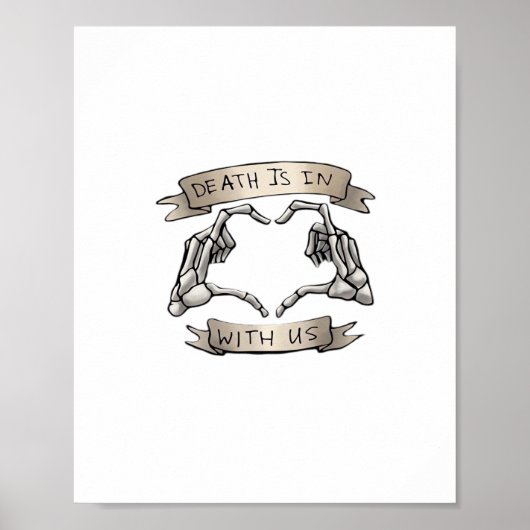 Heartagram - Death Is クラシックSkeleton Hand Hear ポスター (正面)