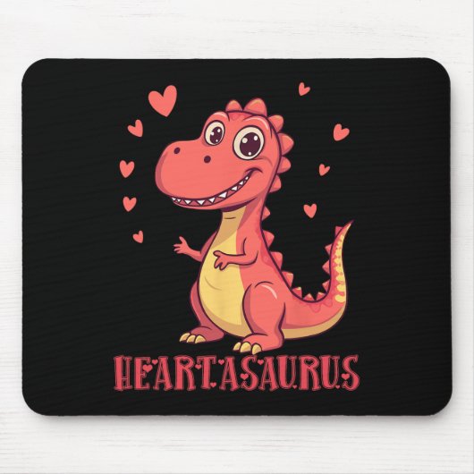 Heartasaurus Cute Dinosaur Valentine Design  マウスパッド (正面)