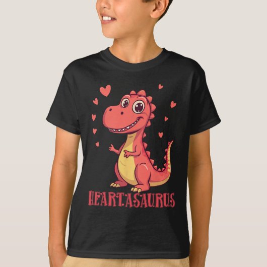 Heartasaurus Cute Dinosaur Valentine Design  Tシャツ (正面)
