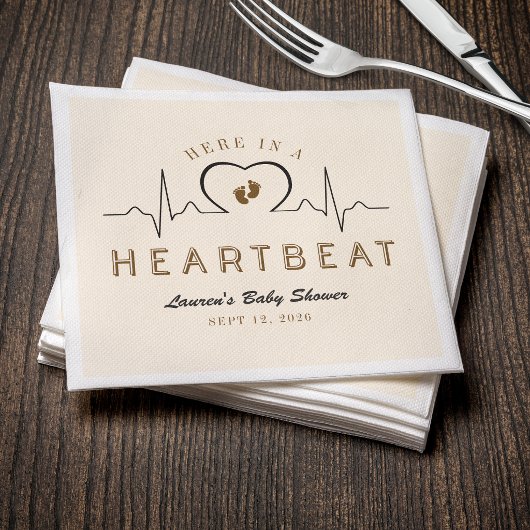 Heartbeatモニターおむつお披露目会(タン) スタンダードカクテルナプキン