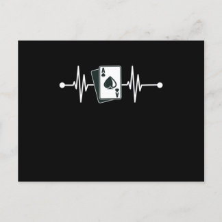 Heartbeat Ace Spades Cards Casino Player Poker Gam ポストカード