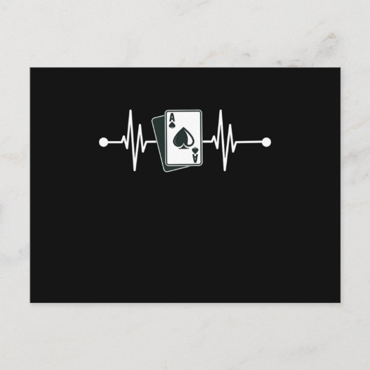 Heartbeat Ace Spades Cards Casino Player Poker Gam ポストカード (正面)