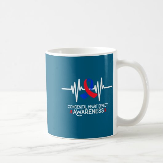 Heartbeat Chd Congenital Heart Defect Awareness Mo コーヒーマグカップ (右)