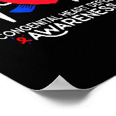 Heartbeat Chd Congenital Heart Defect Awareness Mo ポスター (角)