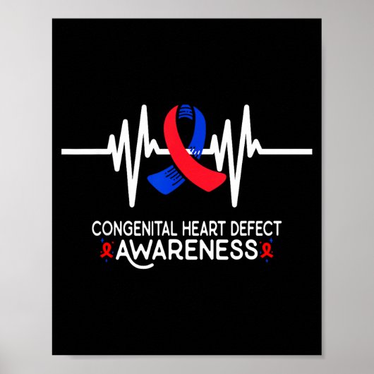 Heartbeat Chd Congenital Heart Defect Awareness Mo ポスター (正面)