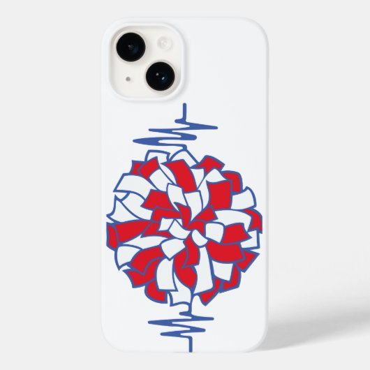 Heartbeat Cheer Pom-Pom Graphic Case-Mate iPhoneケース (裏面)