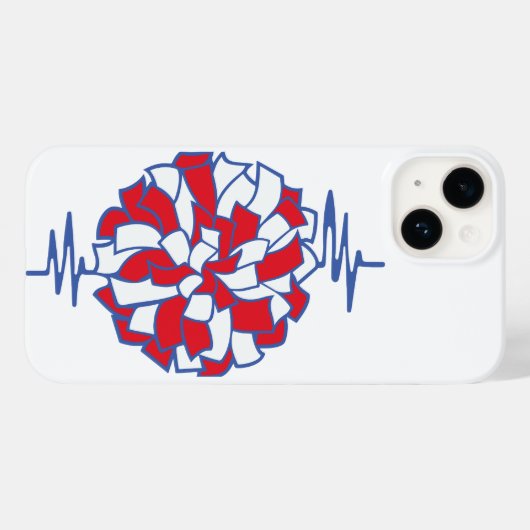 Heartbeat Cheer Pom-Pom Graphic Case-Mate iPhoneケース (裏面 (横))