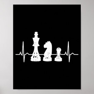 Heartbeat Chess - キング ナイト ポーン チェス駒 ギフト ポスター