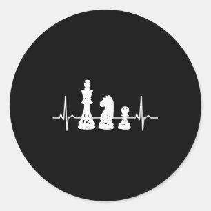 Heartbeat Chess - キング ナイト ポーン チェス駒 ギフト ラウンドシール