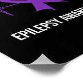 Heartbeat Ecg Design Epilepsy Awareness  ポスター (角)
