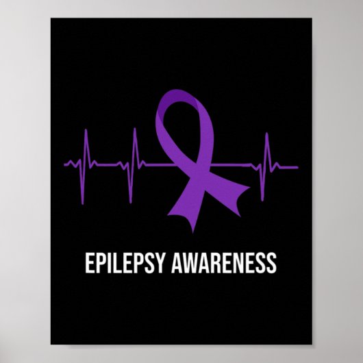 Heartbeat Ecg Design Epilepsy Awareness  ポスター (正面)