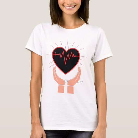 Heartbeat in Hands Nurse T-Shirt Tシャツ (正面)