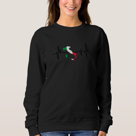 Heartbeat Italian Flag Italy スウェットシャツ (正面)