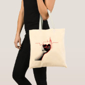 Heartbeat Love Design – Hand Holding Heart トートバッグ (正面(商品))