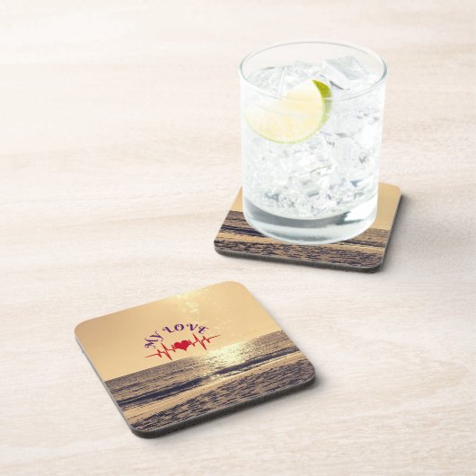 Heartbeat Love – Minimalist Romantic Design コースター (右側)