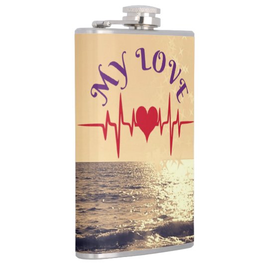 Heartbeat Love – Minimalist Romantic Design フラスク (右)