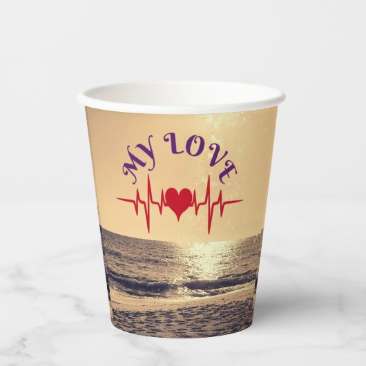 Heartbeat Love – Minimalist Romantic Design 紙コップ (正面)
