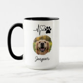 Heartbeat Paw Print Pet Photo Mug マグカップ (左)