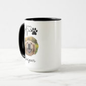 Heartbeat Paw Print Pet Photo Mug マグカップ (正面左)