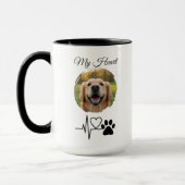 Heartbeat Paw Print Pet Photo Mug マグカップ (左)