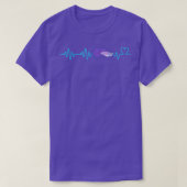 Heartbeat Purple Betta Fish Funny Fishkeeping Aqua Tシャツ (デザイン正面)