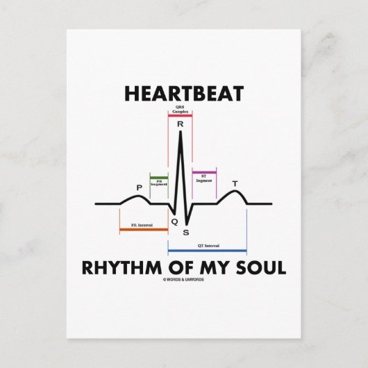 Heartbeat Rhythm Of My Soul (心電図/ECG/EKG) ポストカード (正面)