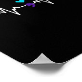 Heartbeat Semicolon Gift Suicide Prevention Awaren ポスター (角)