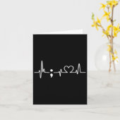 Heartbeat Semicolon - Suicide Prevention Awareness カード (黄色い花)