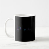 Heartbeat Semicolon Suicide Prevention Awareness  コーヒーマグカップ (左)