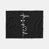 Heartbeat Semicolon - Suicide Prevention Awareness フリースブランケット (正面(横))