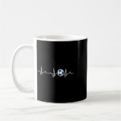 Heartbeat Soccer Lover Gift コーヒーマグカップ (左)