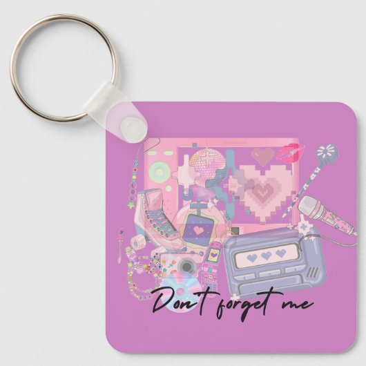Heartbeats of the 2000s – Pink Nostalgia Keychain キーホルダー (正面)