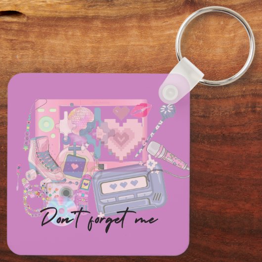 Heartbeats of the 2000s – Pink Nostalgia Keychain キーホルダー (裏面)