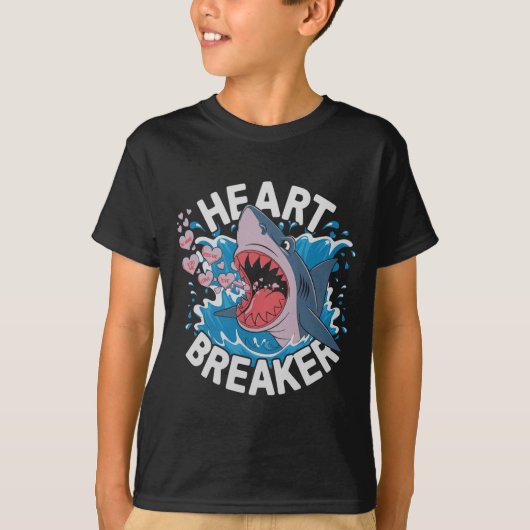 Heartbreaker Shark Cute Funny Love Design For Vale Tシャツ (正面)