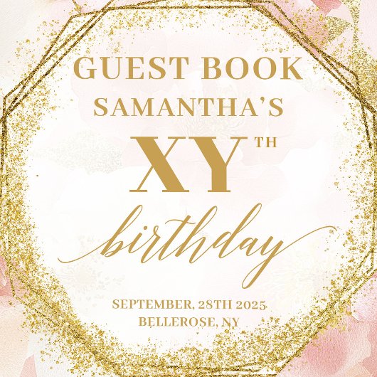 Heartfelt blush ivory floral all birthdays memory ゲストブック