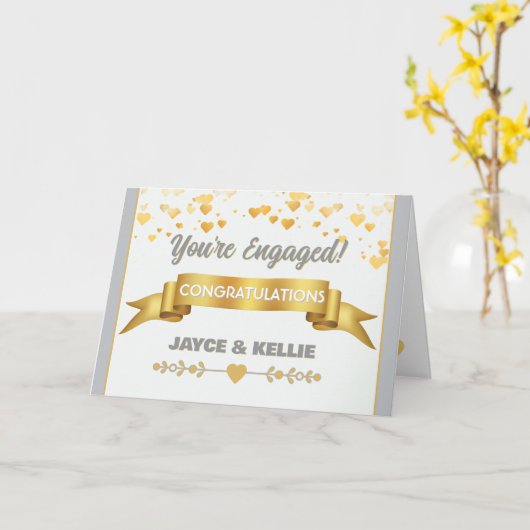 Heartfelt Custom Engagement  カード (黄色い花)