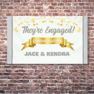 Heartfelt Custom Engagement Party Banner 横断幕
