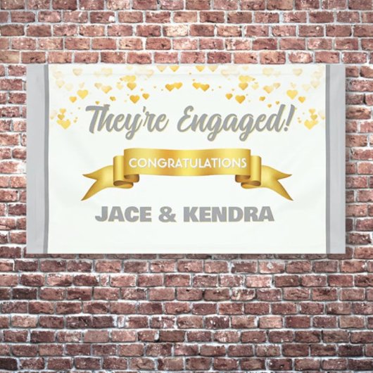 Heartfelt Custom Engagement Party Banner 横断幕