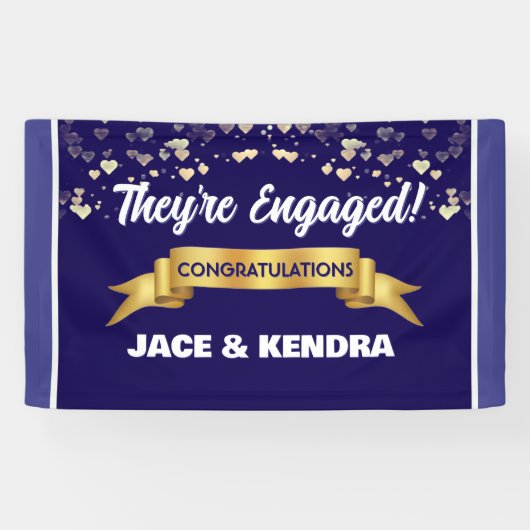 Heartfelt Custom Engagement Party Banner 横断幕 (横)